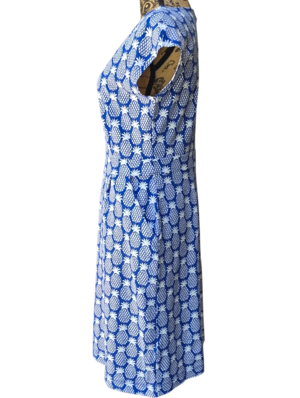 Boden Florrie Jersey Pineapple Print Dress Pockets Size 8 - Picture 12 of 16